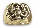 Gold mens rings, military rings, mens rings by Carroll US Eagle Rings